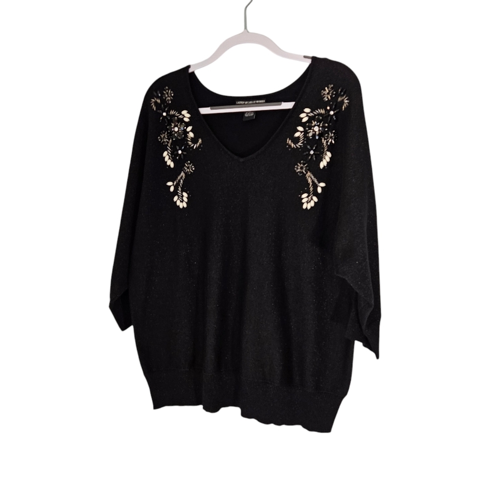 Lauren Michelle Women Beaded Pullover Blouse Size 2X